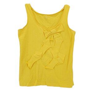 KATE SPADE Yellow Tank Top Bow Details Cotton Stretch Size XS